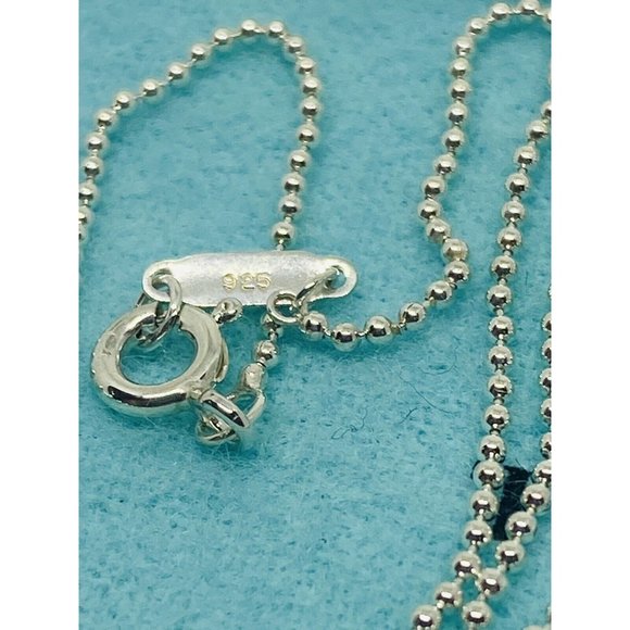 Tiffany & Co 925 Sterling Silver Lock Key Hole Charm Pendant 24x15MM 18” Bead - Picture 8 of 10